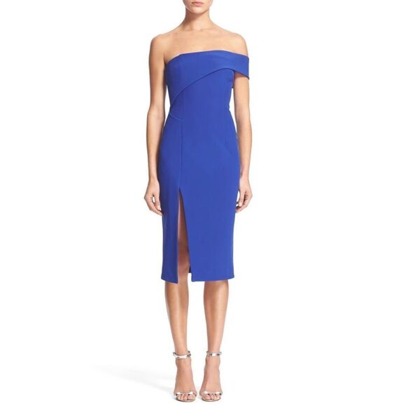 NICHOLAS Blue Midi Dress with Elegant Silhouette - Picture 6 of 16